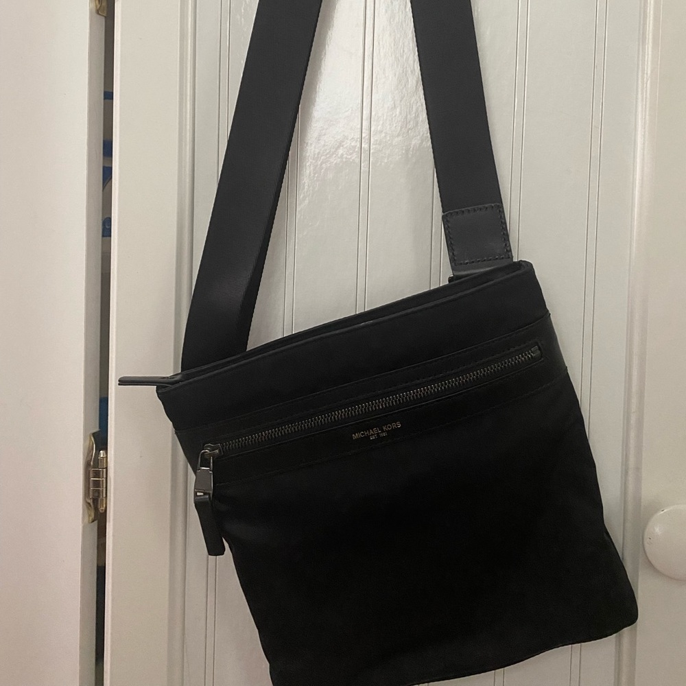 Michael Kors cross body/ shoulder black nylon bag
